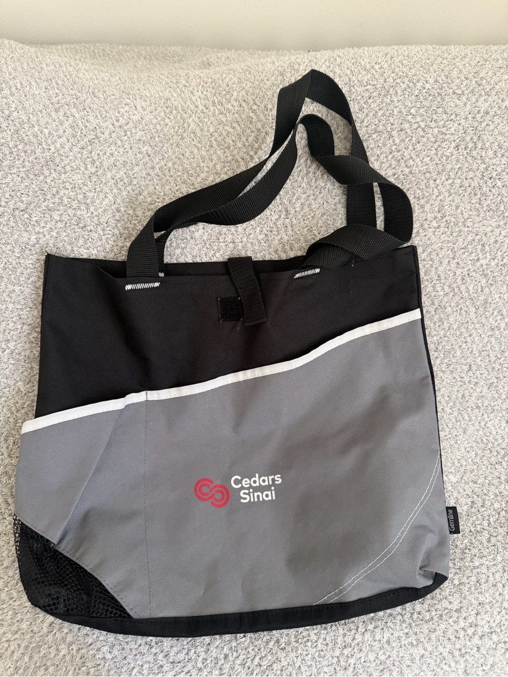 Black and Gray Messenger Tote